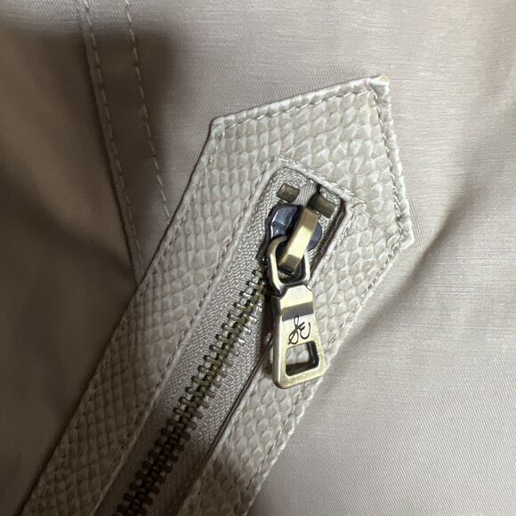 Sam Edelman Bomber Zipper Jacket Beige Tan Womens Size Large Quilted Y2K - Picture 5 of 14